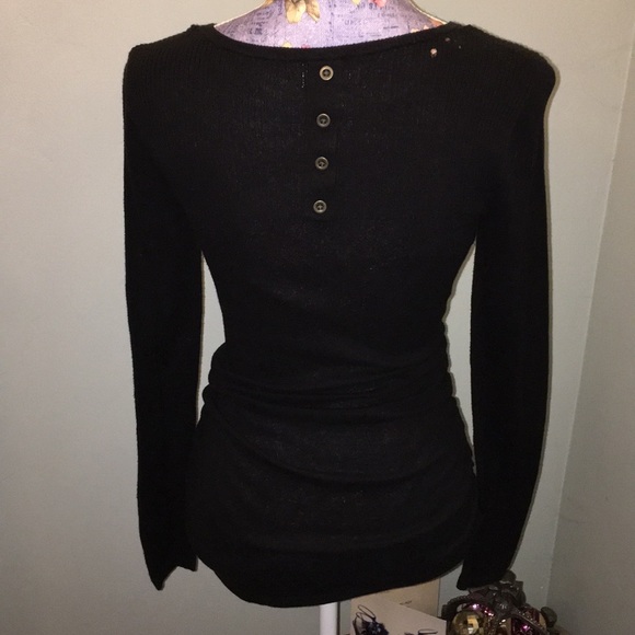 Motherhood Maternity Long Sleeve Black Sweater Top Buttoned Back Small - Picture 7 of 8